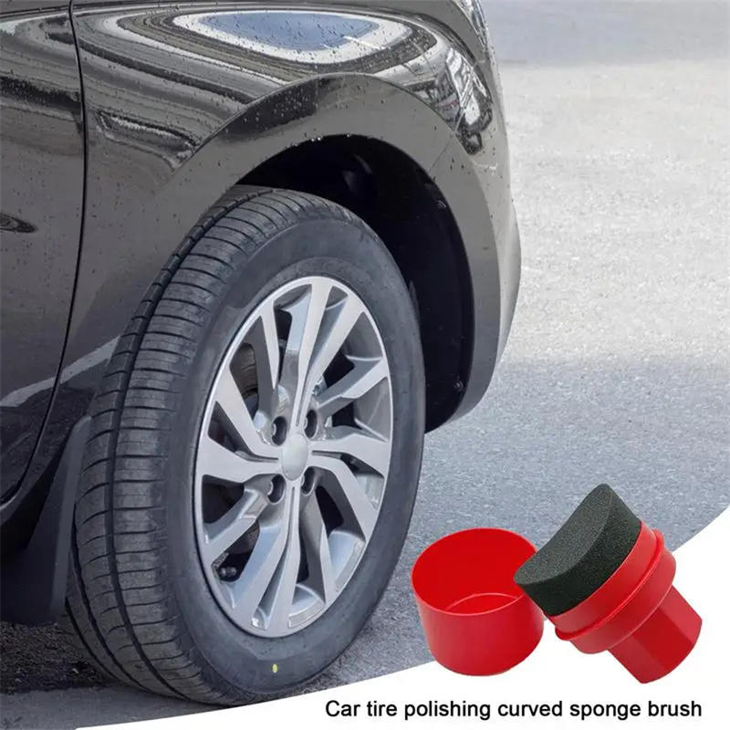 Wax Applicator Pad - Curved Car Tire Waxing Sponge With