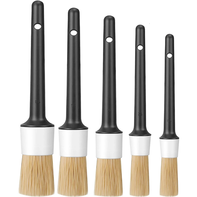 Interior Detailing Kit - 5Pcs Soft Boar Hair Car Detailing