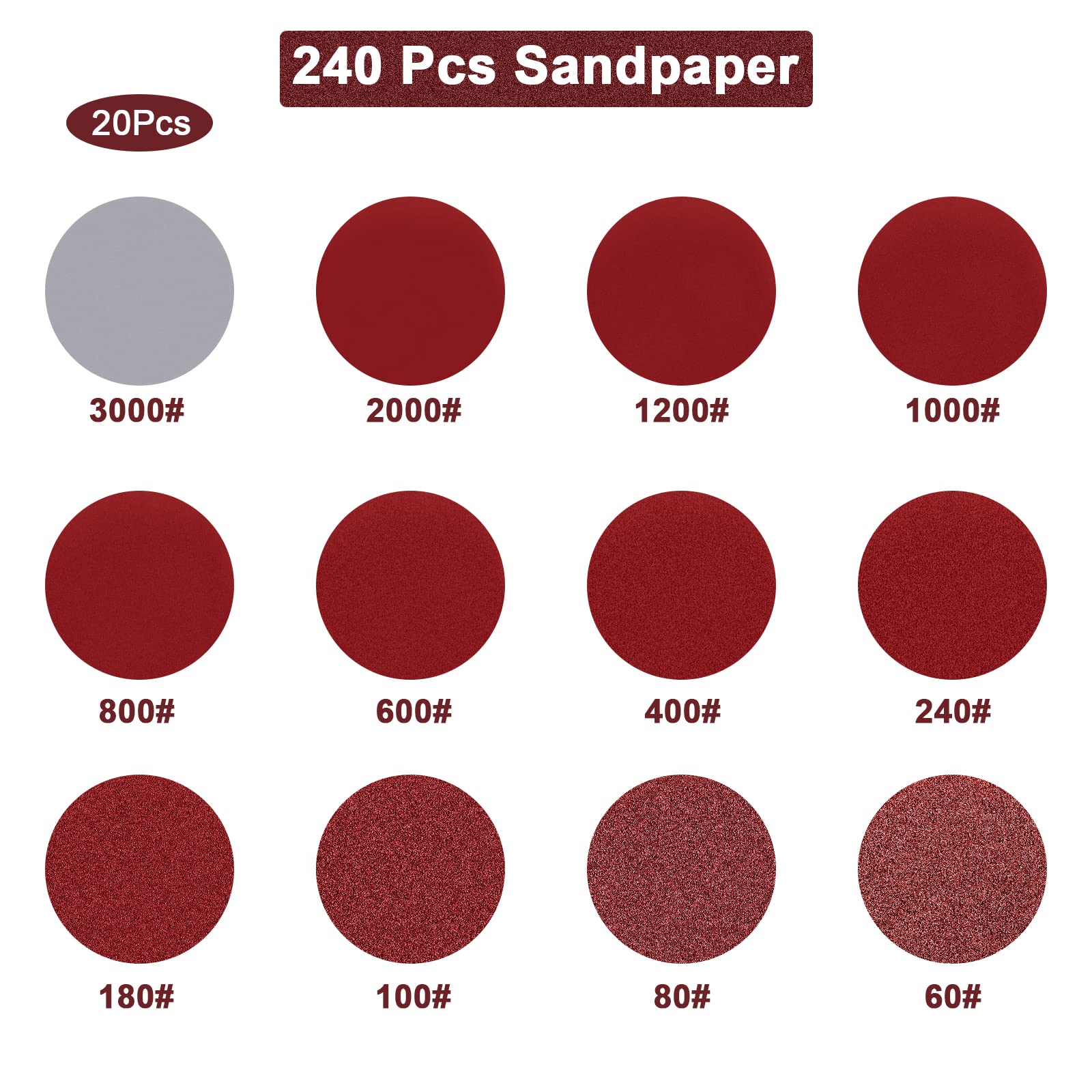 2 Inch Red Sandpaper Set 247 P - огляд і ціна Polish Pad Set Buffer