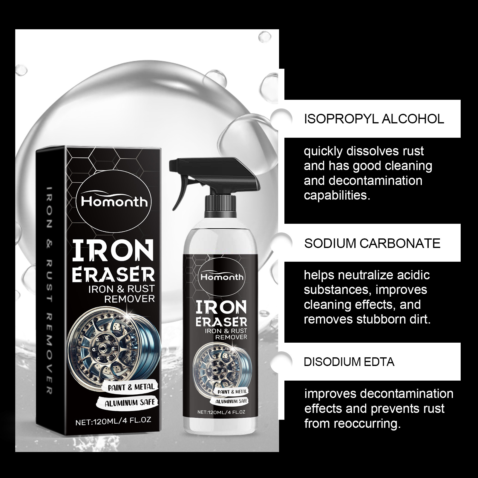 Car Wheel Rust Remover Spray E - огляд і ціна Wheel Cleaner Alloy