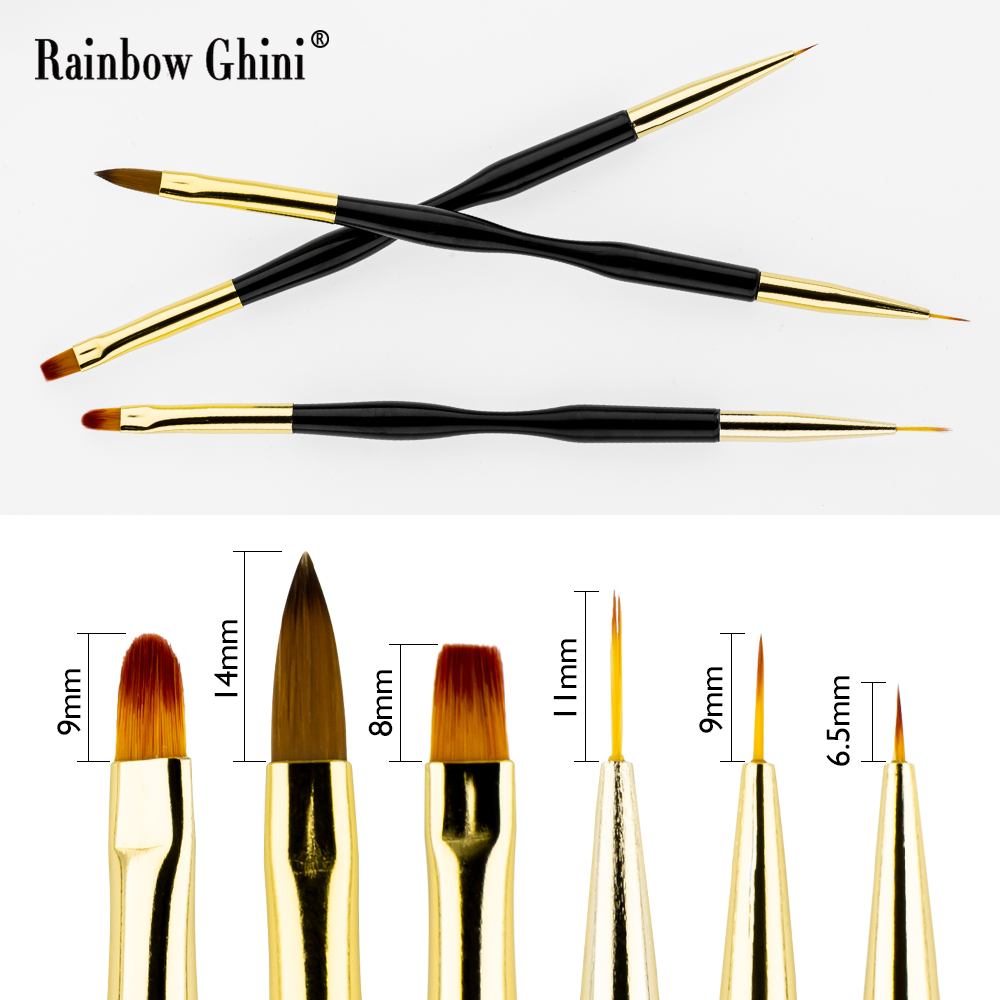 Rainbow Ghini 3Pcs/Set Dual He - огляд і ціна Detailing Brush Set