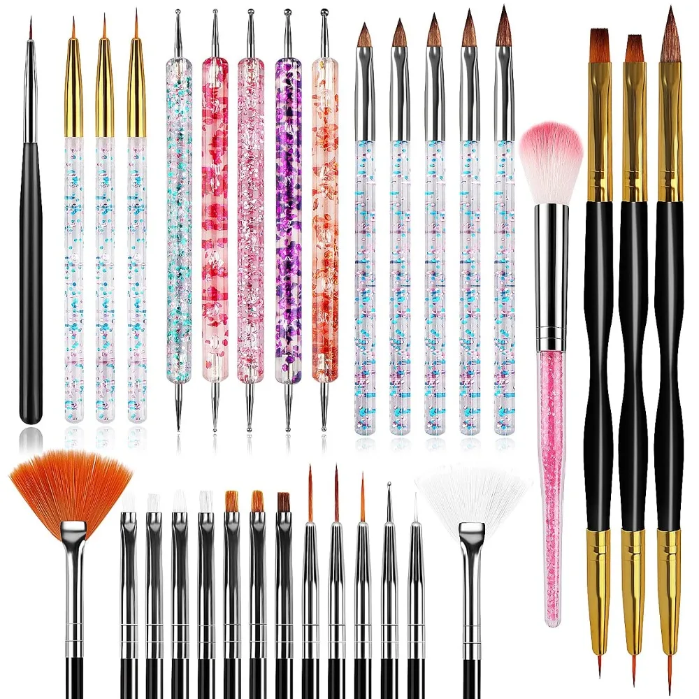 32pcs Nail Art Brushes, Acryli - огляд і ціна Detailing Brush Set
