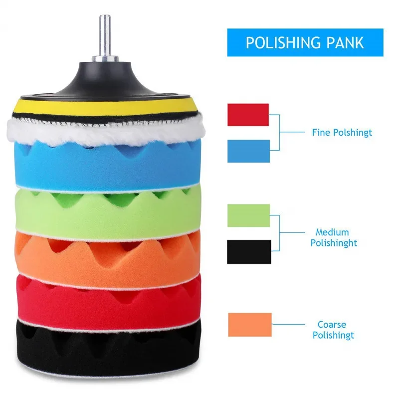 8Pcs Car Polishing Pads Kit 3/ - огляд і ціна Polish Pad Set Buffer